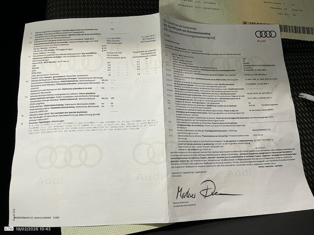 Audi A3 SB 1.4 40 TFSIe Plug-In Hybrid S-Line 18