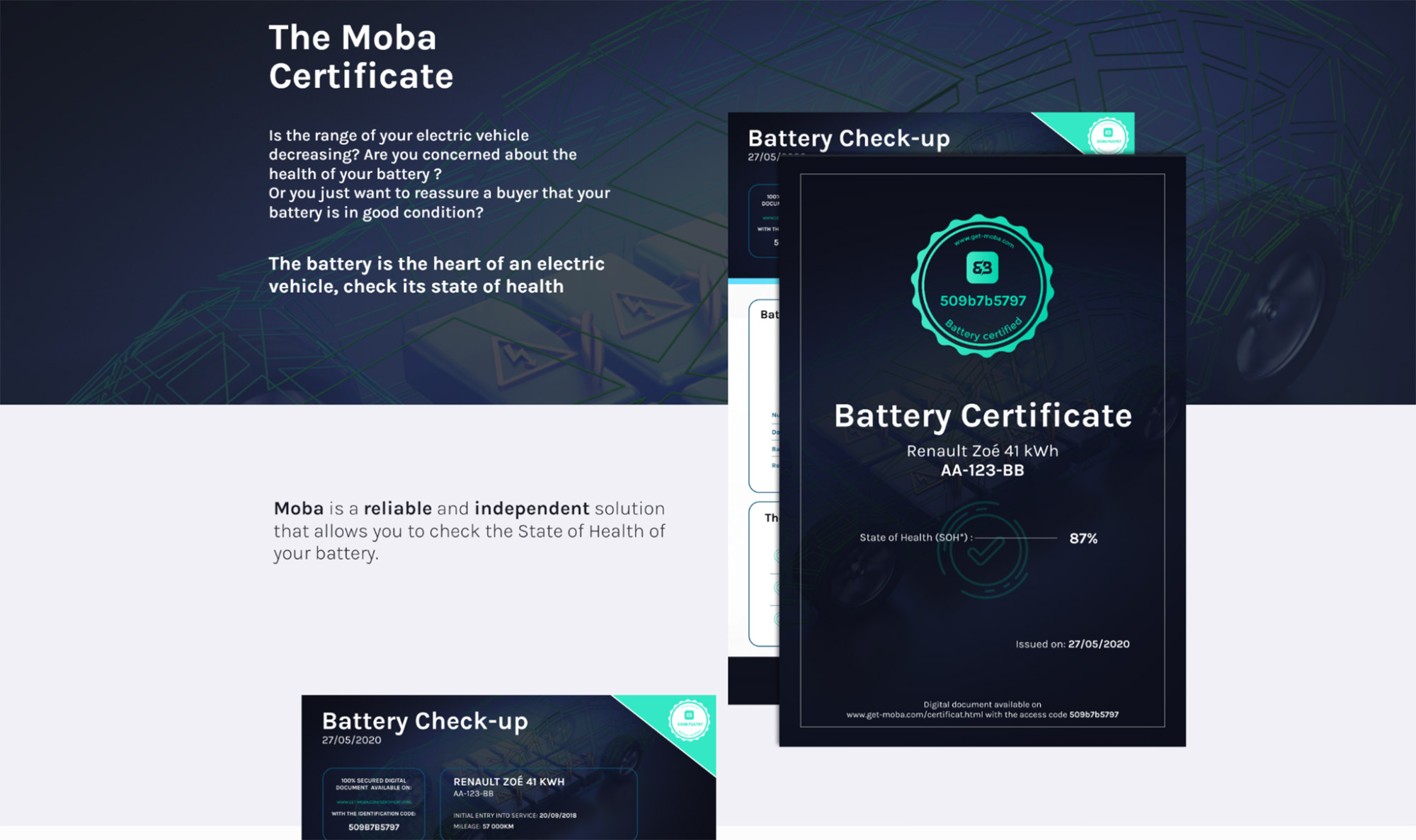 moba certificate for proof of battery health