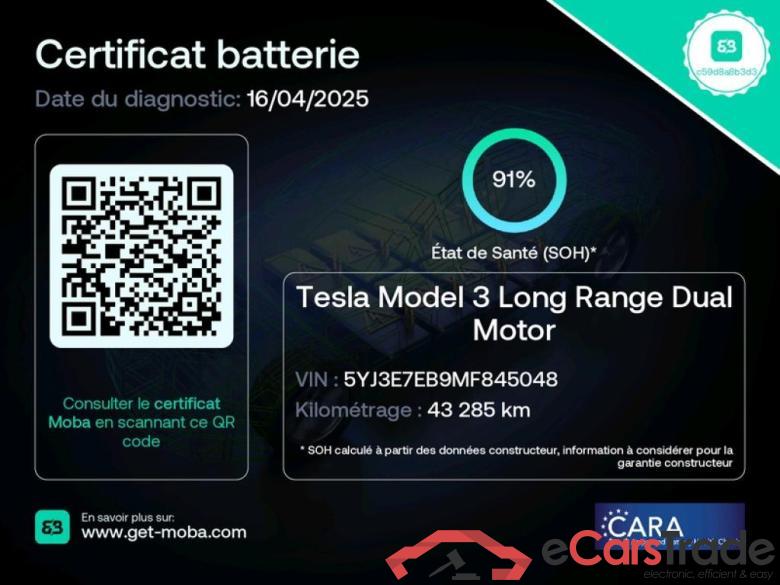 Tesla Long Range Dual Motor AWD TESLA Model 3 / 2018 / 4P / Berline Long Range Dual Motor AWD #2
