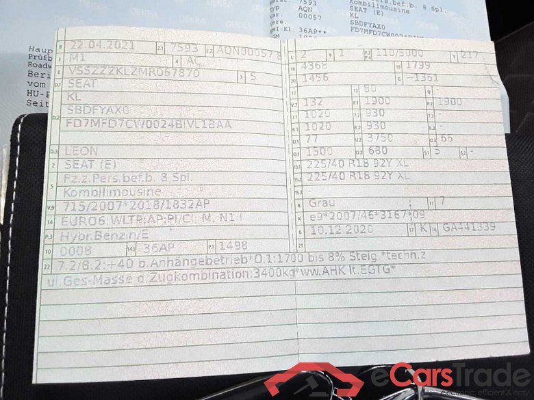 Seat Leon (KL1)(03.2020->) DE - LimS5 1.5 eTSI EU6d, FR OPF (EURO 6d), 2020 - 2024 #2