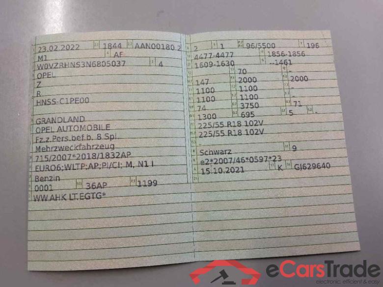 Opel Grandland X (2017->) DE - SUV5 1.2 Turbo EU6d, GS Line (EURO 6d), 2021 - 2022 #4