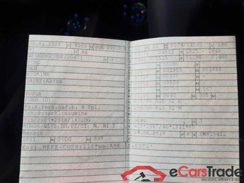 Ford Focus Lim. (CGE)(2018->) DE - LimS5 1.0 EcoBoost EU6d-T, Cool&Connect Start/Stopp (EURO 6d-TEMP), 2018 - #3