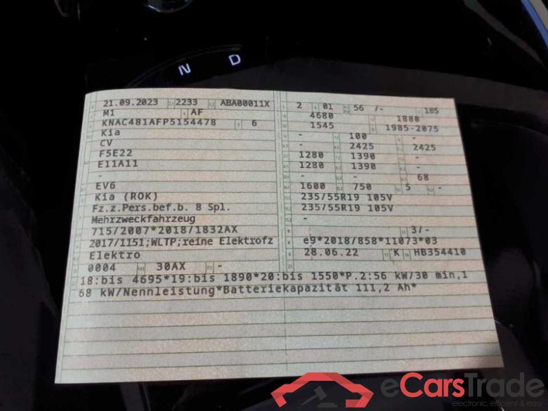 Kia EV6 (CV)(2021->) DE - SUV5 Elektro 77,4 kWh, GT Line 2WD, 2021 - 2024 #3
