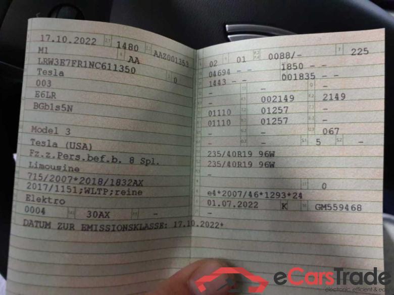 Tesla Model 3 (01.2019->), RWD 60 kWh #2