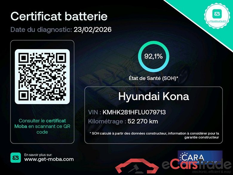 HYUNDAI Kona / 2017 / 5P / SUV ELECTRIQUE 39 kWh 136 ch Intuitive #2
