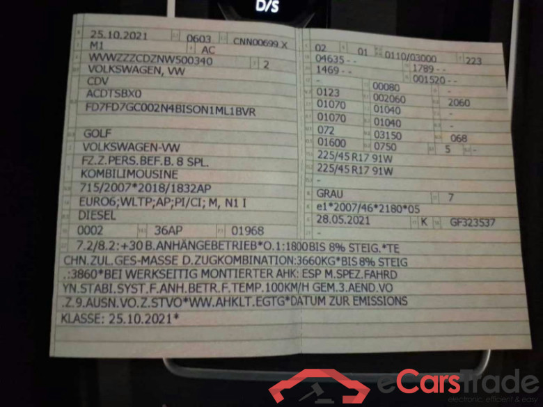 Volkswagen Golf VIII Variant (CG5)(09.2020->2024) DE - Kb5 2.0 TDI EU6d, Style, 2020 - 2024 #3