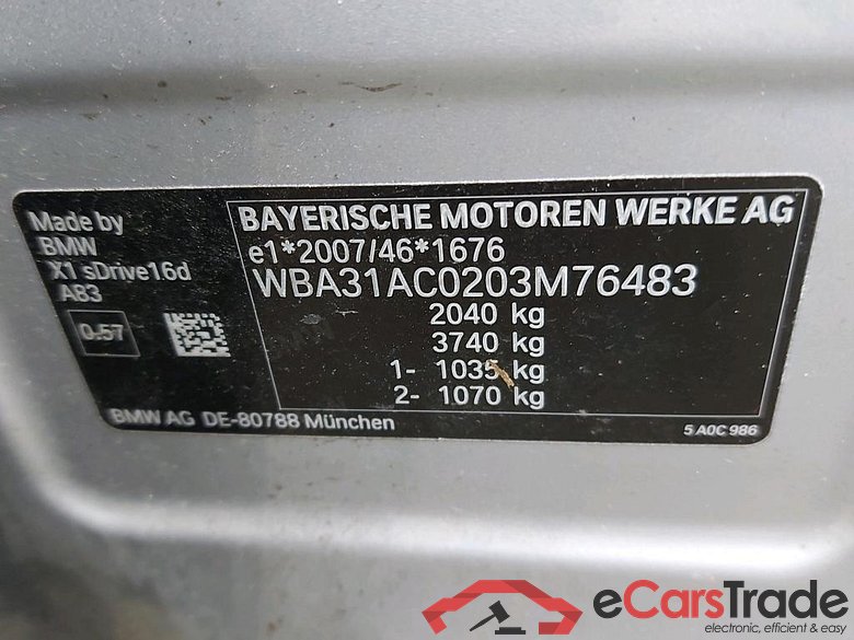 BMW - BMW X1 sDrive16d 116PK Advantage Pack Business & Rear Camera & Removable Trailer Hook #6