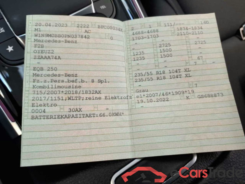 Mercedes-Benz EQB (BM 243)(11.2021->) DE - SUV5 250, Progressive, 2022 - 2023 #2