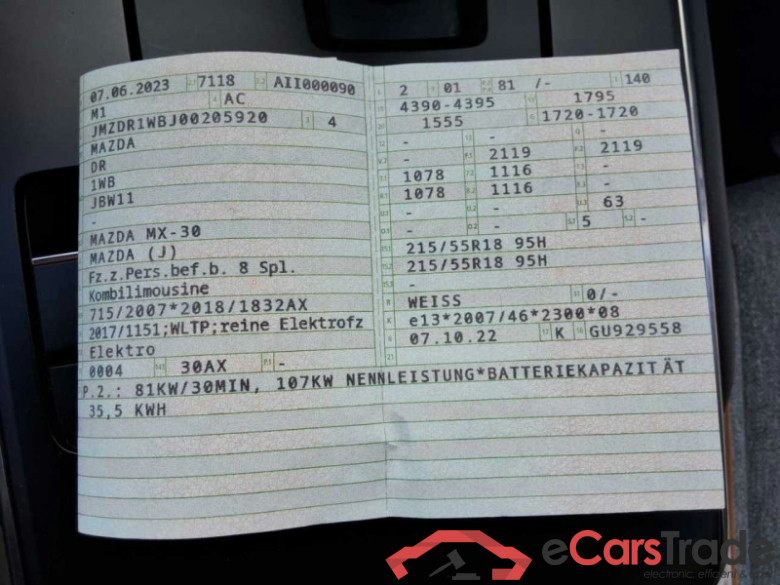 Mazda MX-30 (DR)(05.2020->) DE - SUV5 e-SKYACTIV, Advantage, 2022 - 2025 #6
