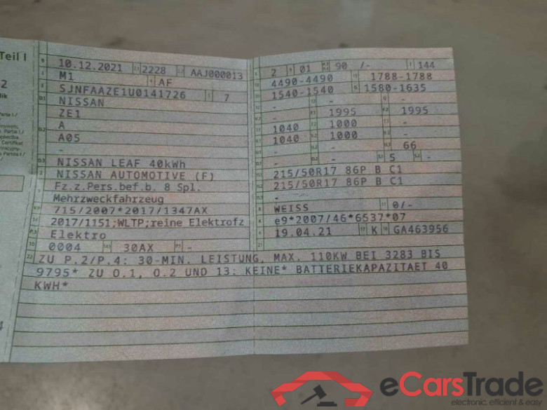 Nissan Leaf (ZE1)(10.2017->) DE - LimS5 40 kWh, N-Connecta, 2018 - 2026 #4