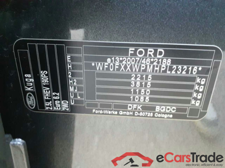 Ford Kuga (2020->) DE - SUV5 2.5 Duratec Hybrid FHEV EU6d, ST-Line FWD, 2021 - 2024 #3